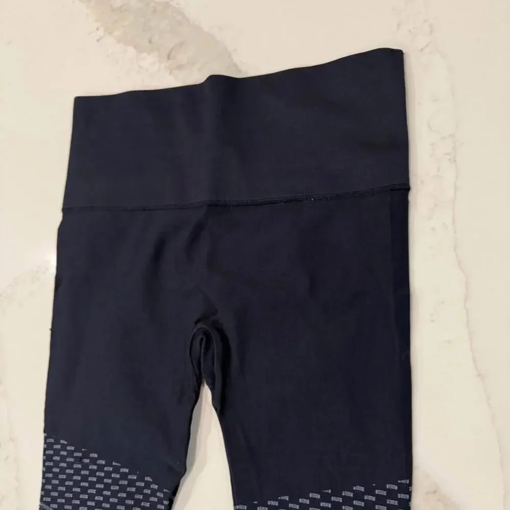Spanx High Rise Seamless Moto Leggings Women’s Medium Indigo Sky Nylon Stretch - Picture 3 of 5